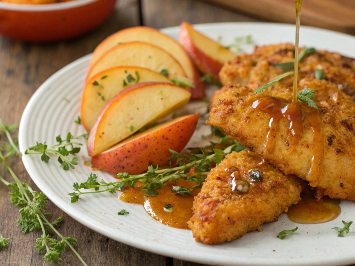 apple and honey-glazed chicken tenders recipe