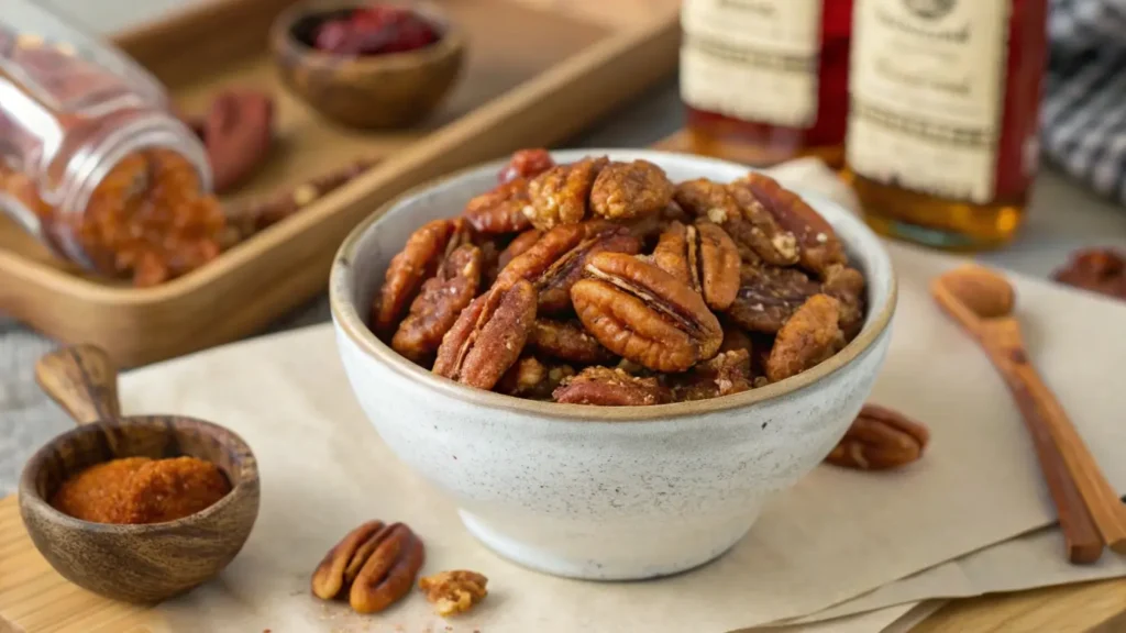 bourbon with pecans and cayenne pepper recipe