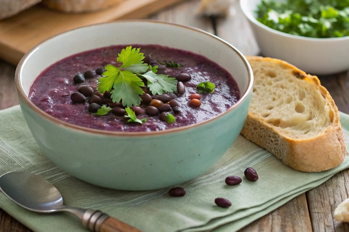 purple black bean soup recipe