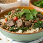 Lamb Lentils Rice Spinach Recipe