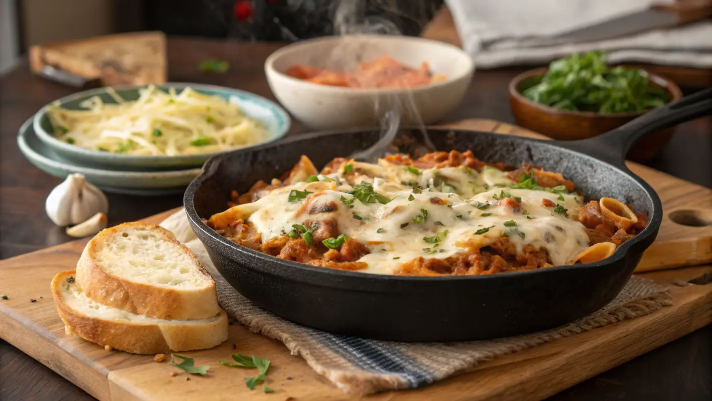 one-skillet cheesy ground chicken pasta recipe