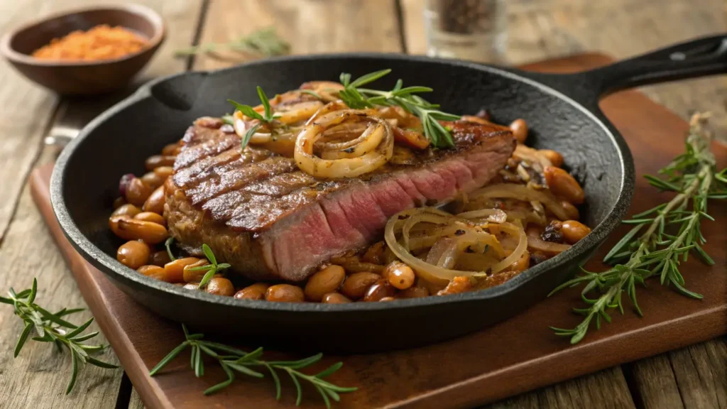 Steak And Beans And Onions Recipe