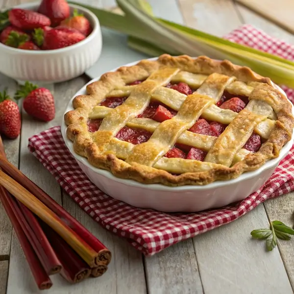 Strawberry Rhubarb Pie (Lattice Top)