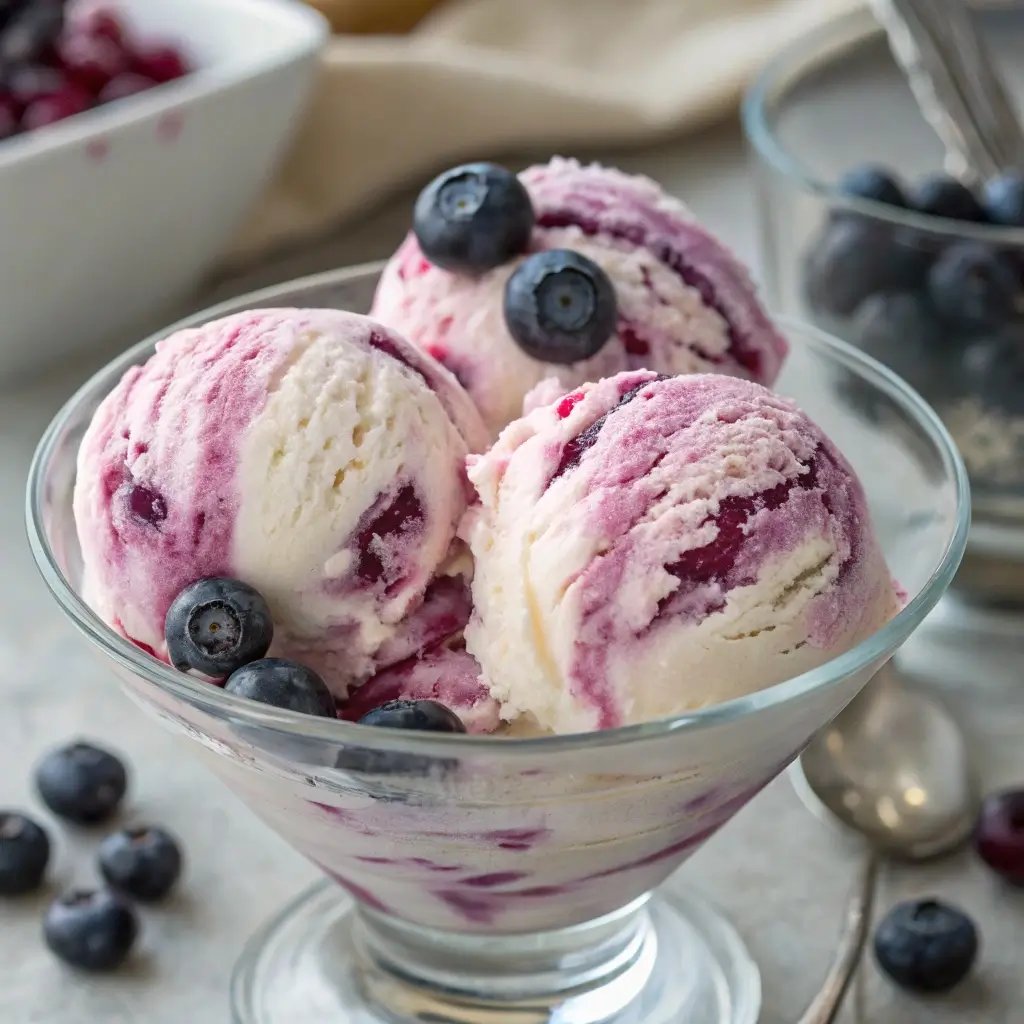 Homemade Huckleberry Ice Cream (No Churn!)