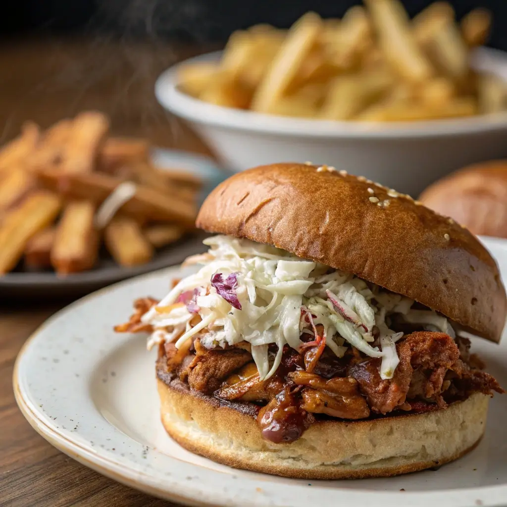 Slow Cooker BBQ Pulled Chicken Sandwiches