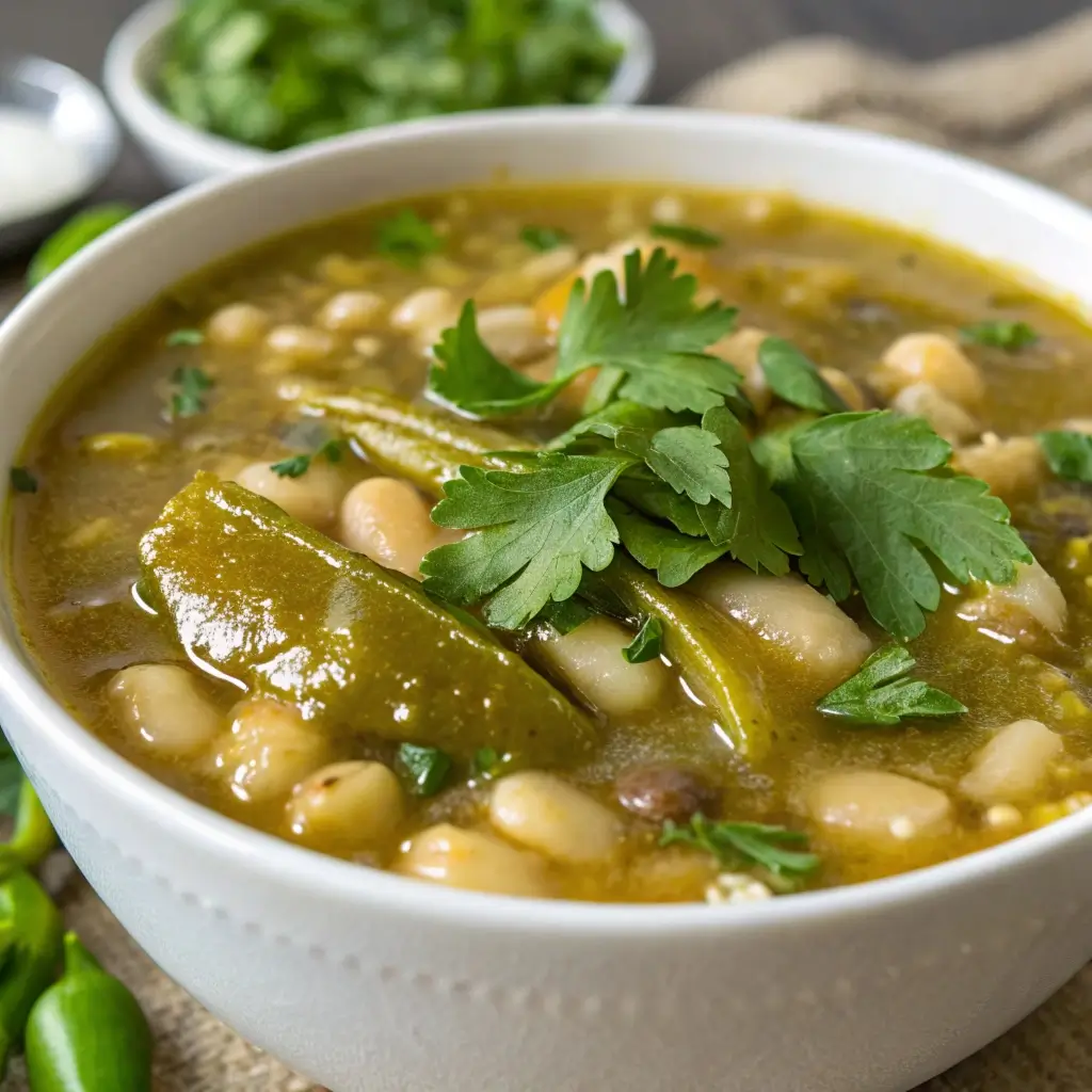 Hatch Green Chili Soup with Beans
