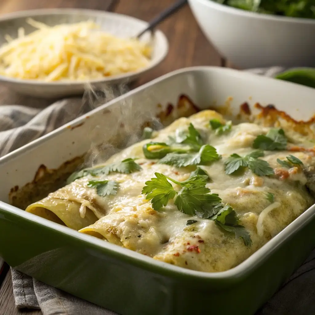 Hatch Green Chili Vegetarian Enchiladas