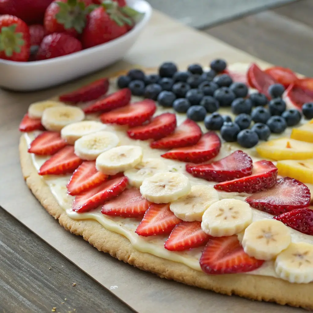 Red White and Blue Fruit Pizza