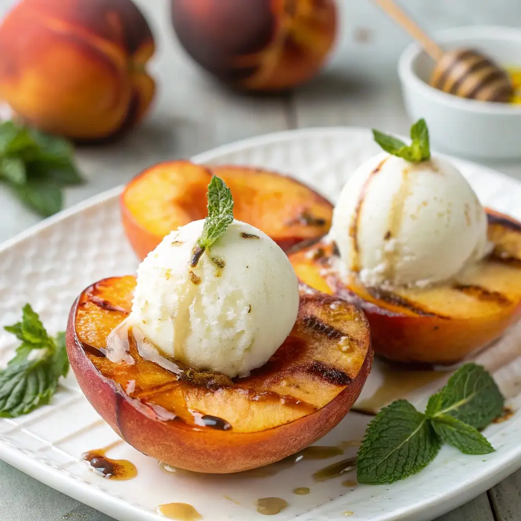 Grilled Peaches with Ice Cream – Easy BBQ Dessert