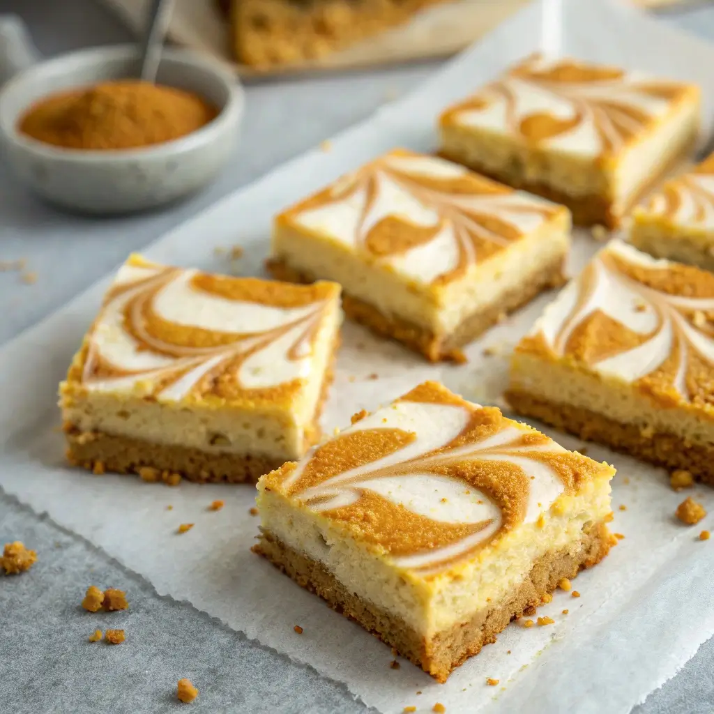 Pumpkin Cheesecake Bars (Creamy & Swirled!)