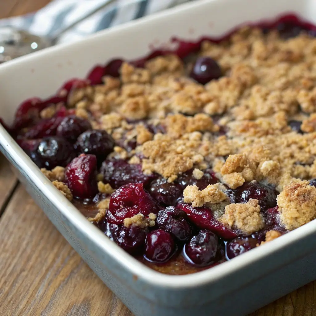 Huckleberry Crisp with Oatmeal Streusel