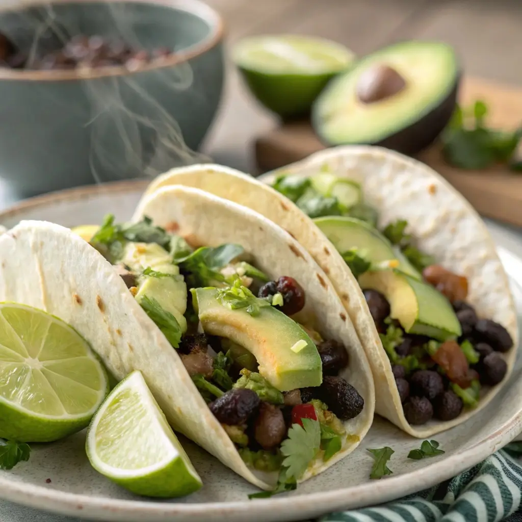 Hatch Green Chili and Black Bean Tacos