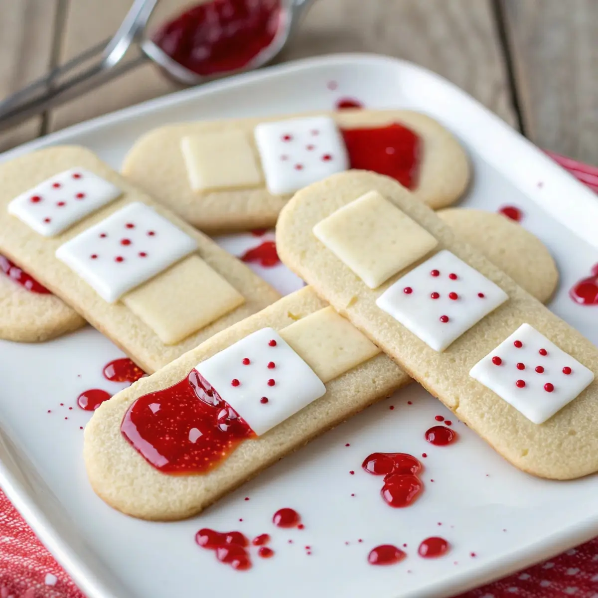 Bloody Band-Aid Cookies (Gross Halloween Snack for Kids)