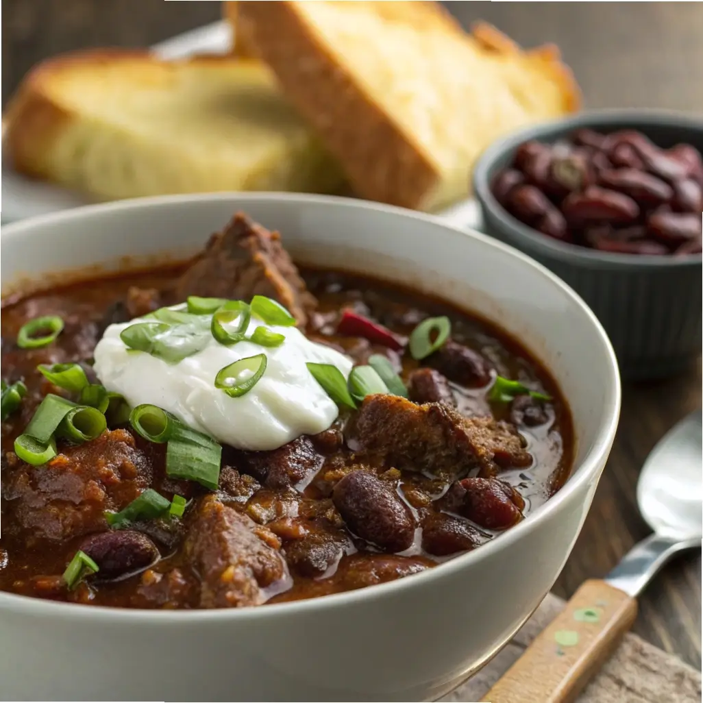Smoky Bourbon Beef Chili