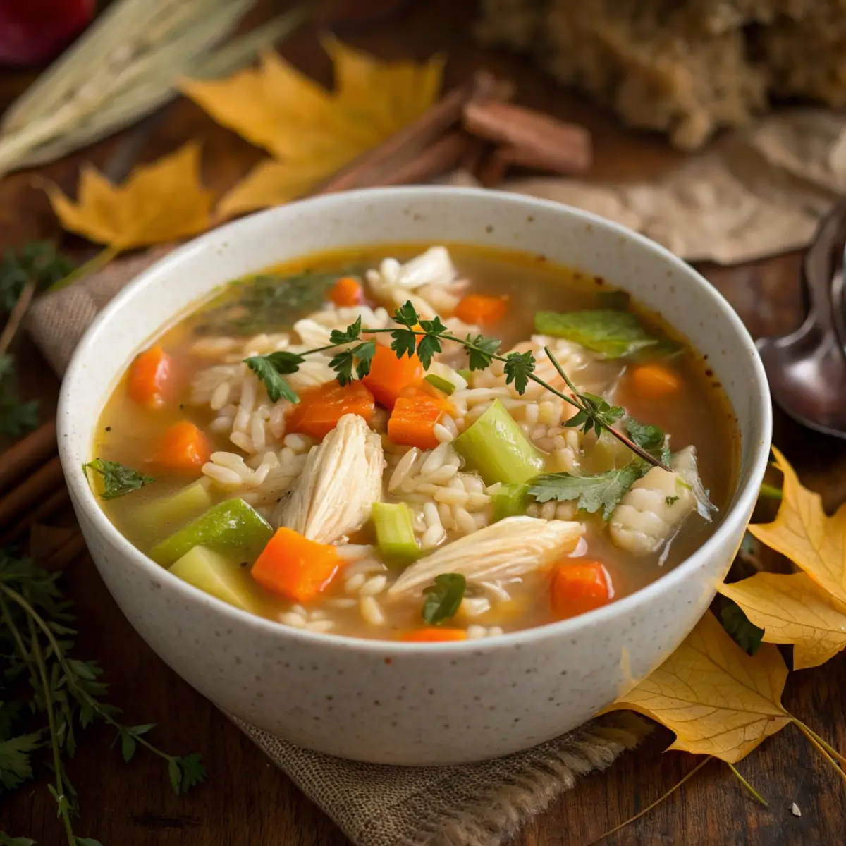 Harvest Chicken and Rice Soup (Hearty Fall Dinner)