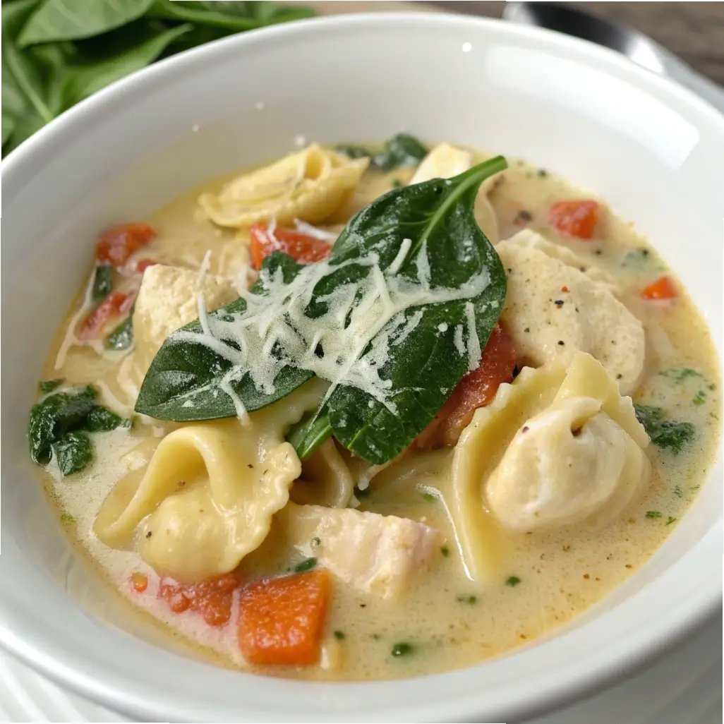 Crockpot Chicken Tortellini Soup