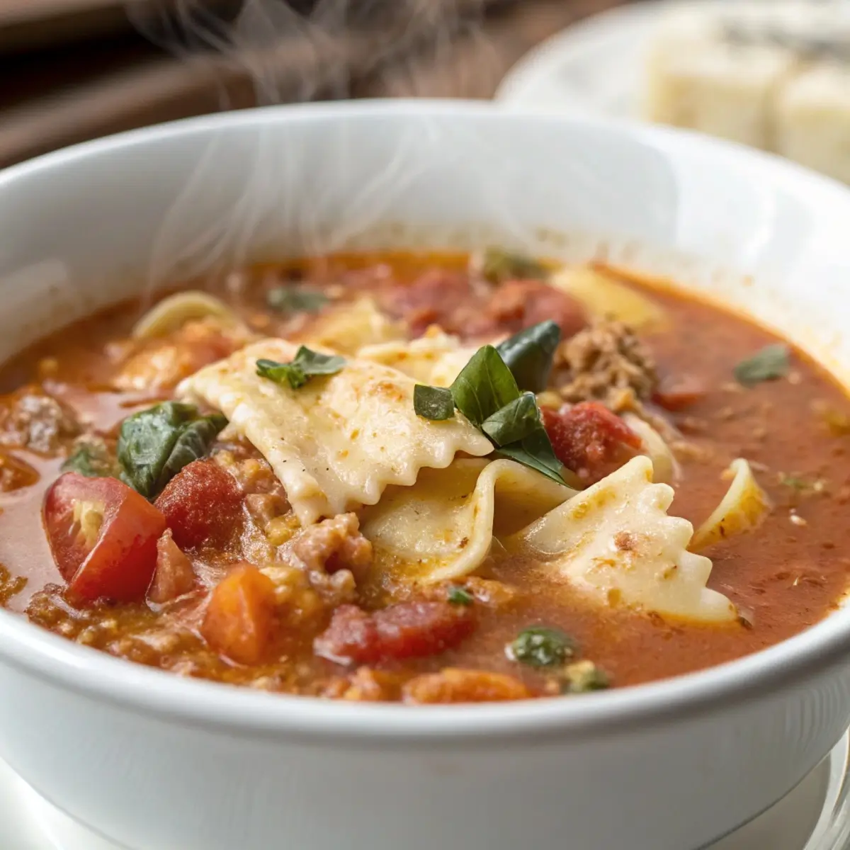 One-Pot Creamy Lasagna Soup with Hidden Veggies