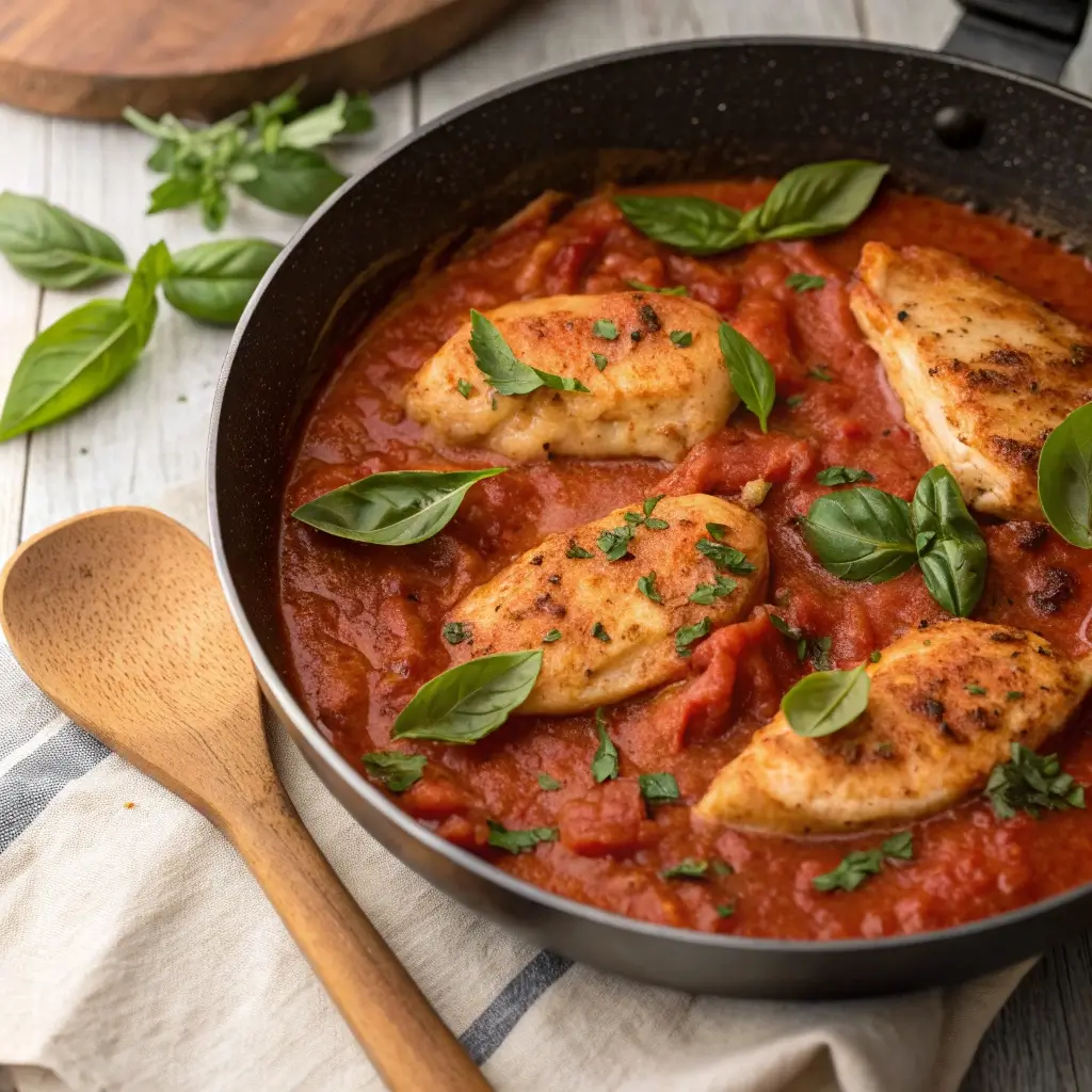Creamy Tomato Basil Chicken Skillet