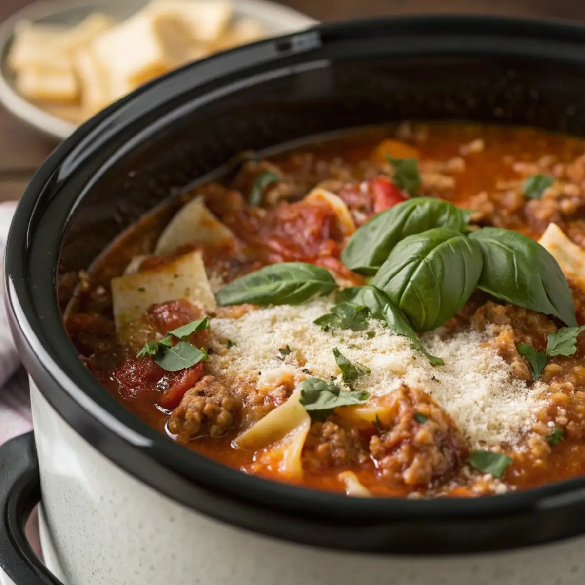 Slow Cooker Lasagna Soup (Set It & Forget It)