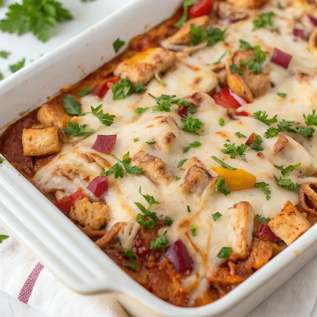 BBQ Chicken Pizza Casserole