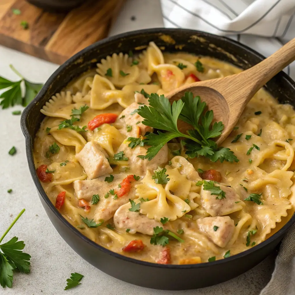 One-Pot Chicken Pot Pie Pasta