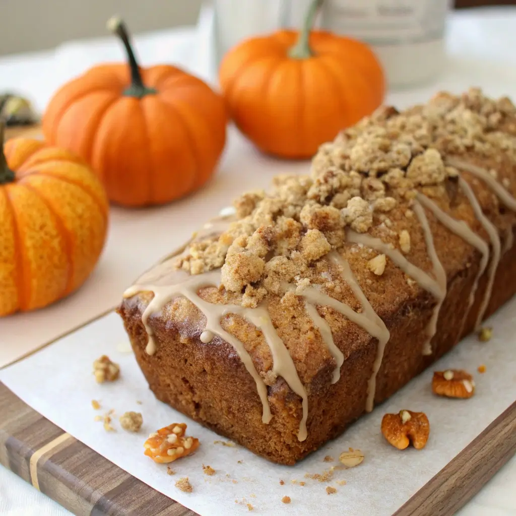 Maple Pumpkin Bread with Streusel Topping