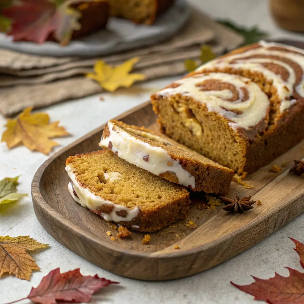 Pumpkin Cream Cheese Swirl Bread