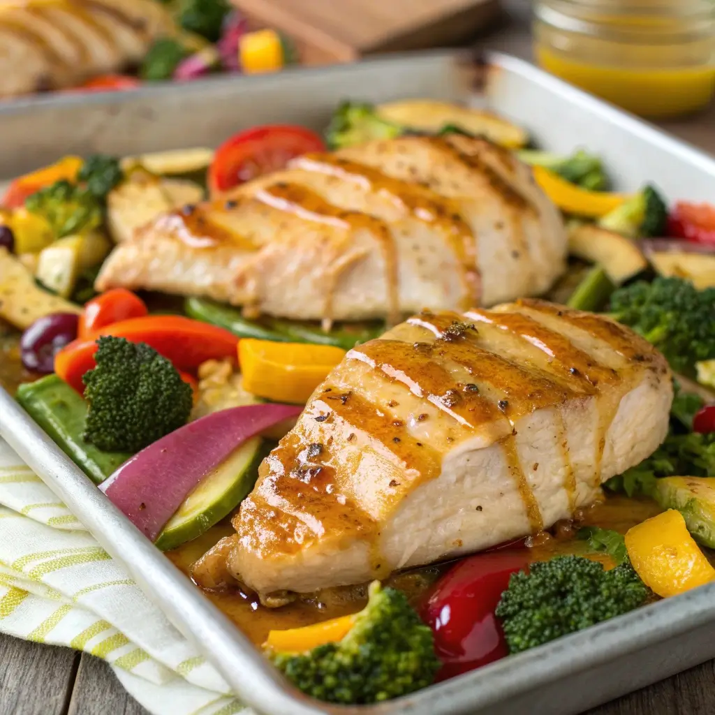 Sheet Pan Honey Mustard Chicken & Veggies