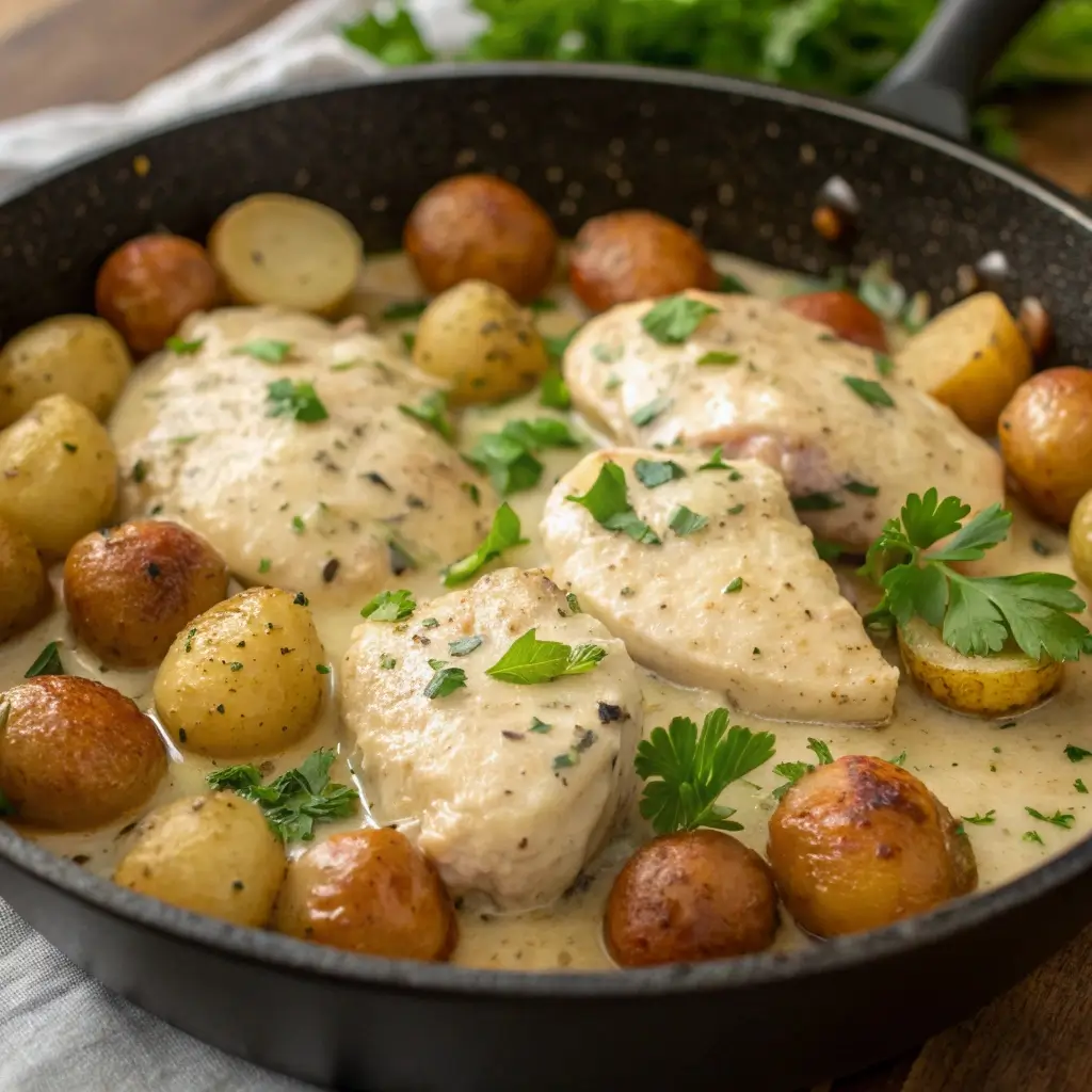 Creamy Ranch Chicken & Potatoes Skillet