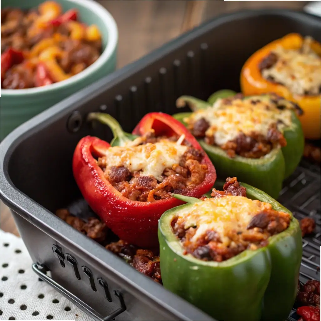 Air Fryer Chili-Stuffed Peppers