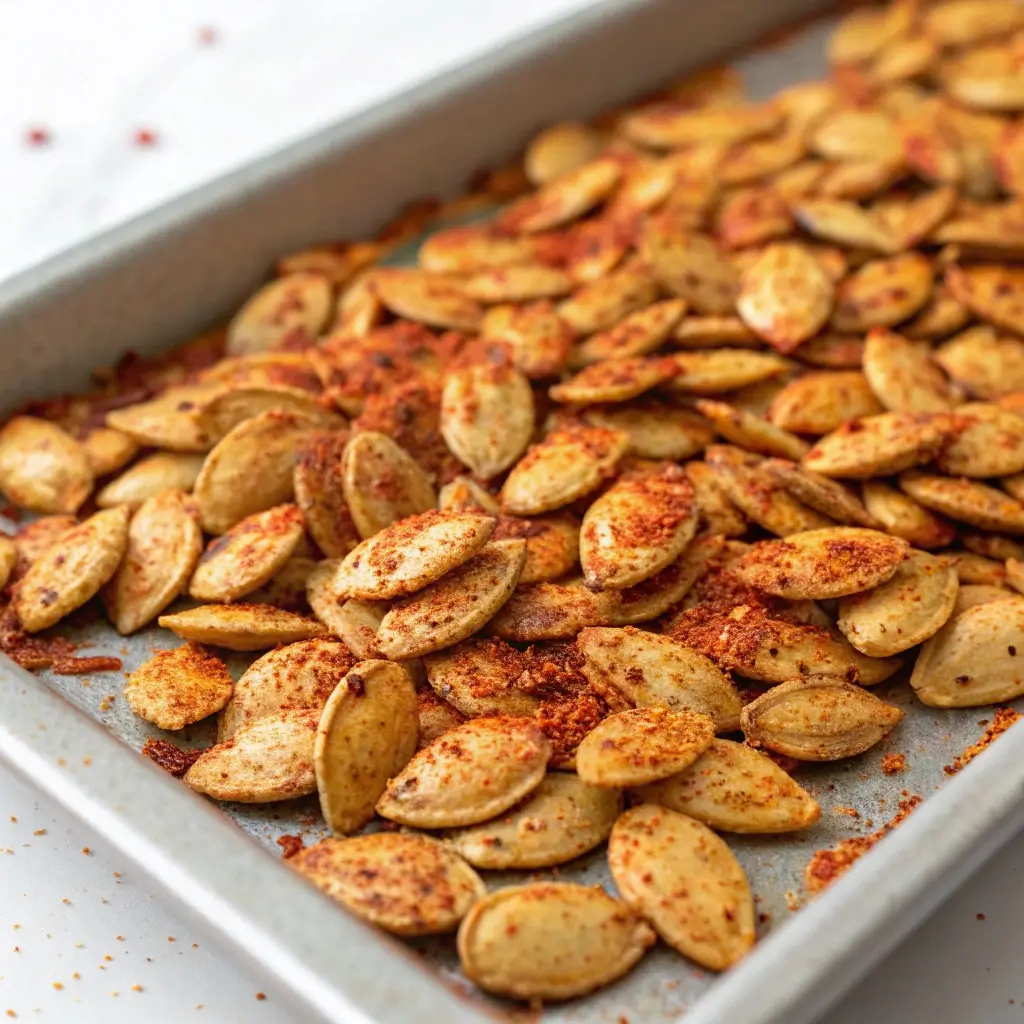 Spicy Roasted Pumpkin Seeds with Chili & Paprika
