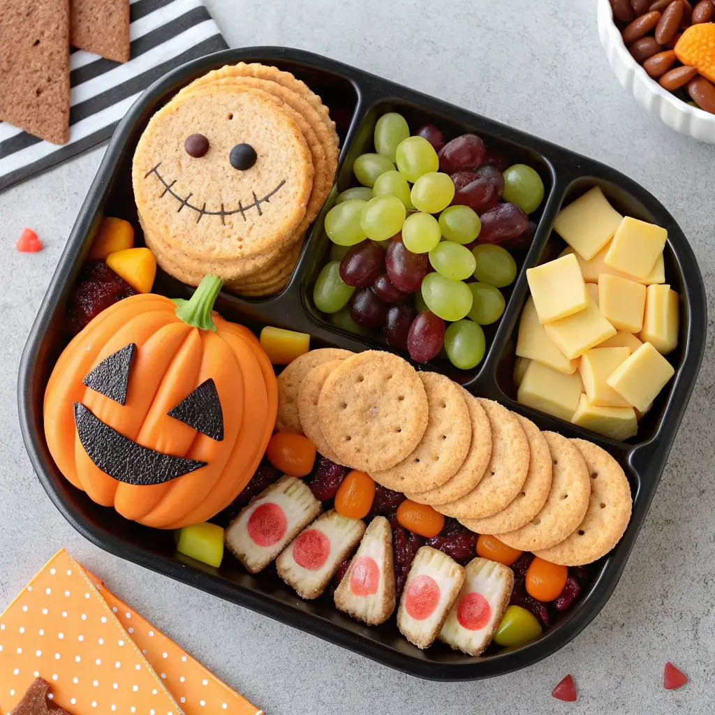 Halloween Charcuterie Board (Snack-O-Lantern Style)