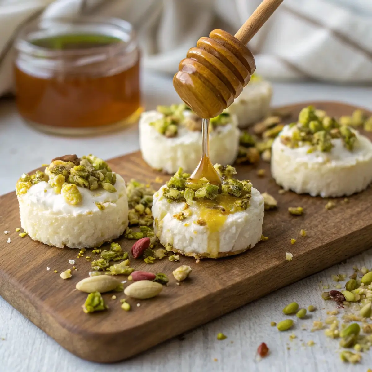 Ricotta Pistachio Honey Bites