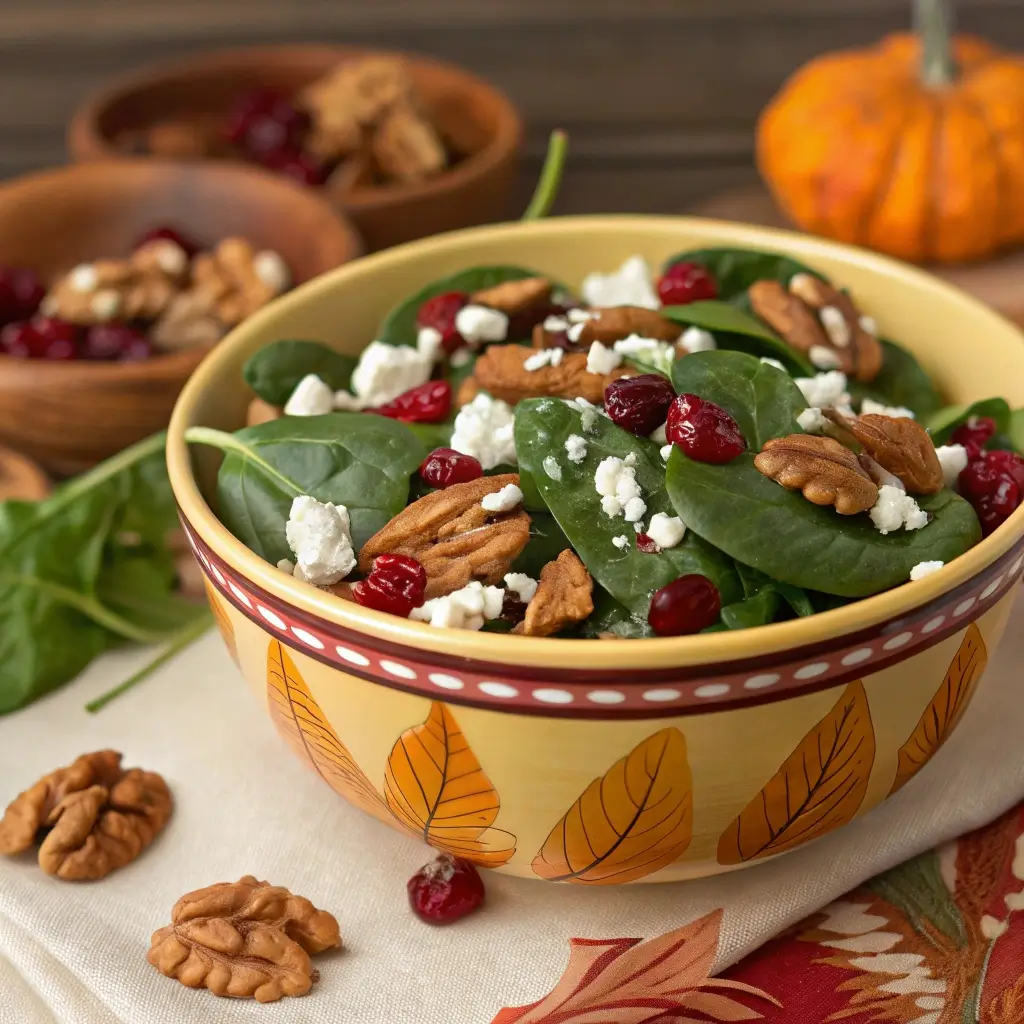 Cranberry Walnut Spinach Salad (Festive Fall Favorite)