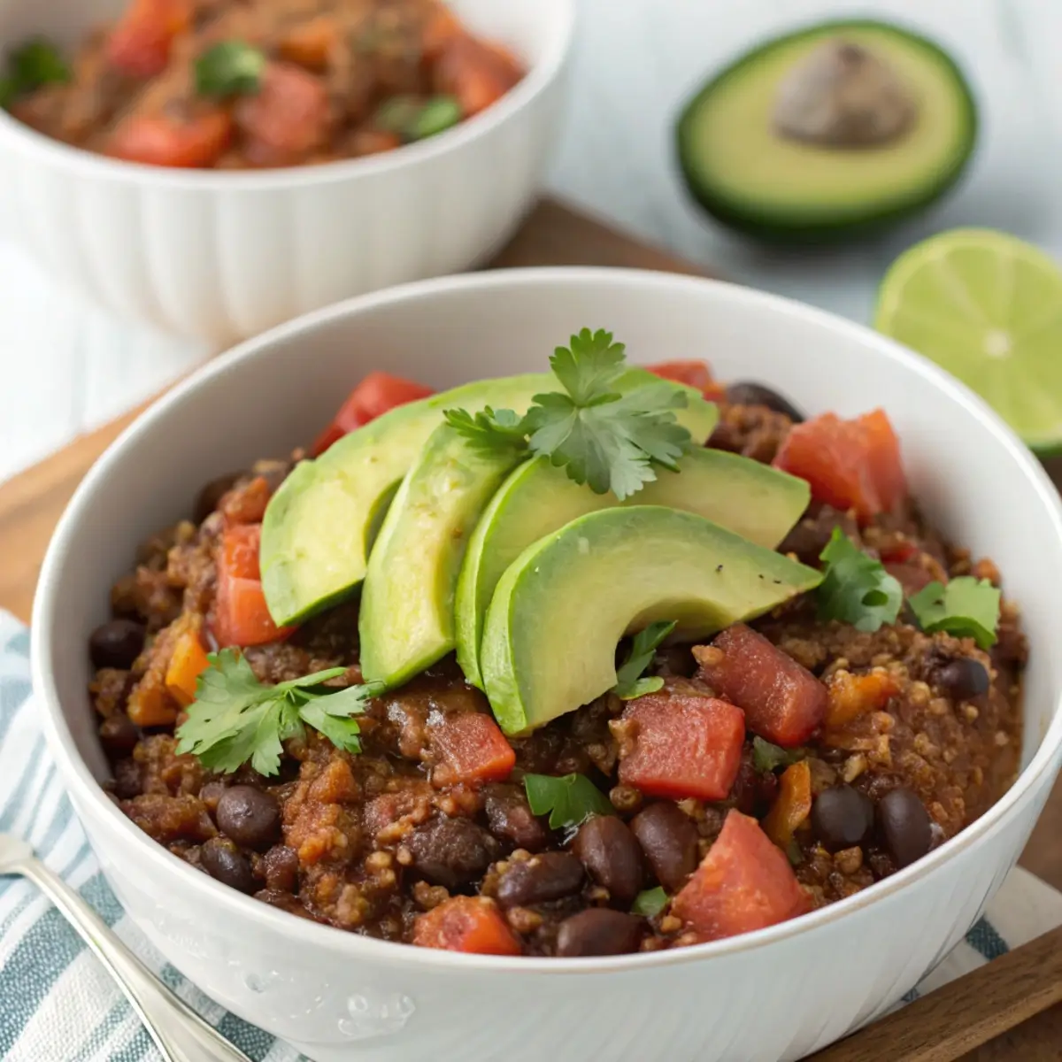 Quinoa & Black Bean Chili (High Protein Vegetarian)
