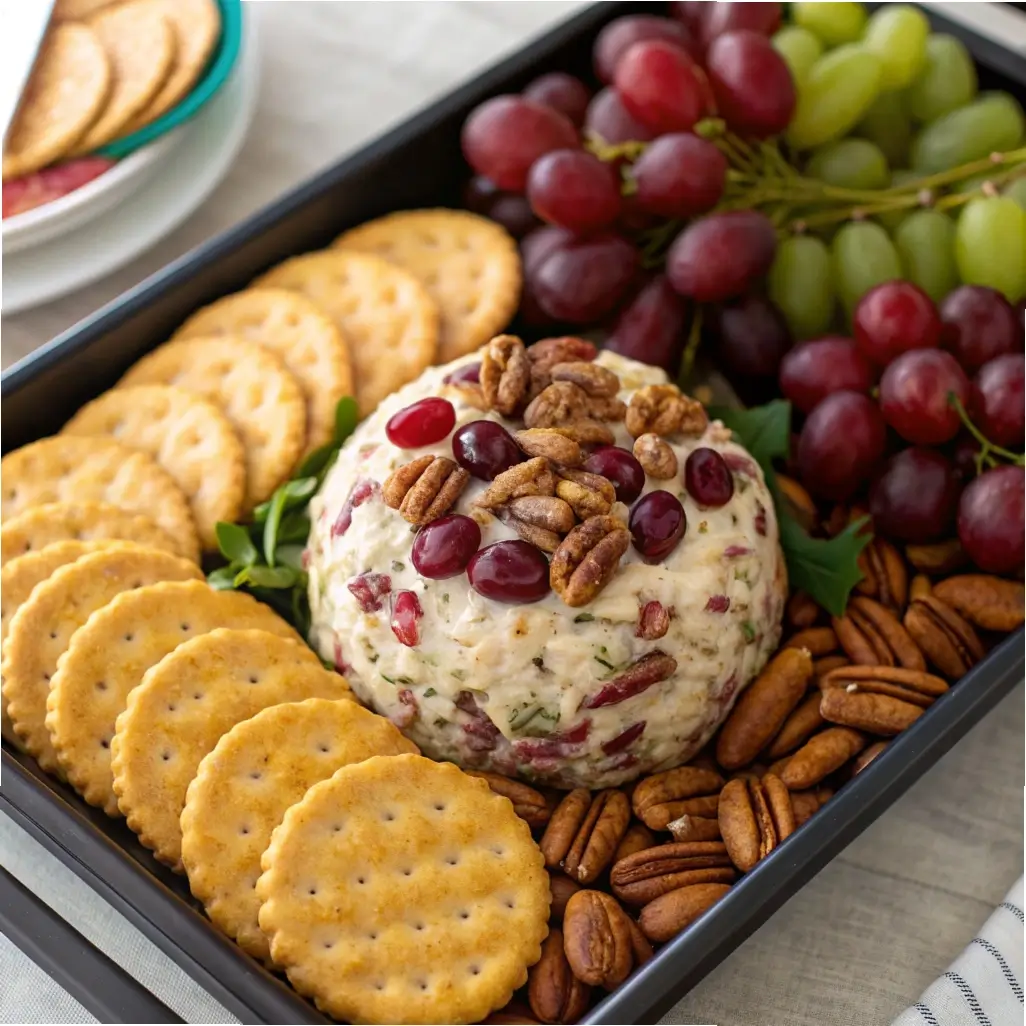 Cranberry Pecan Cheese Ball Party Tray