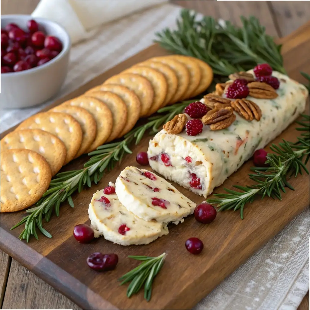 Cranberry Pecan Cheese Ball Log Style