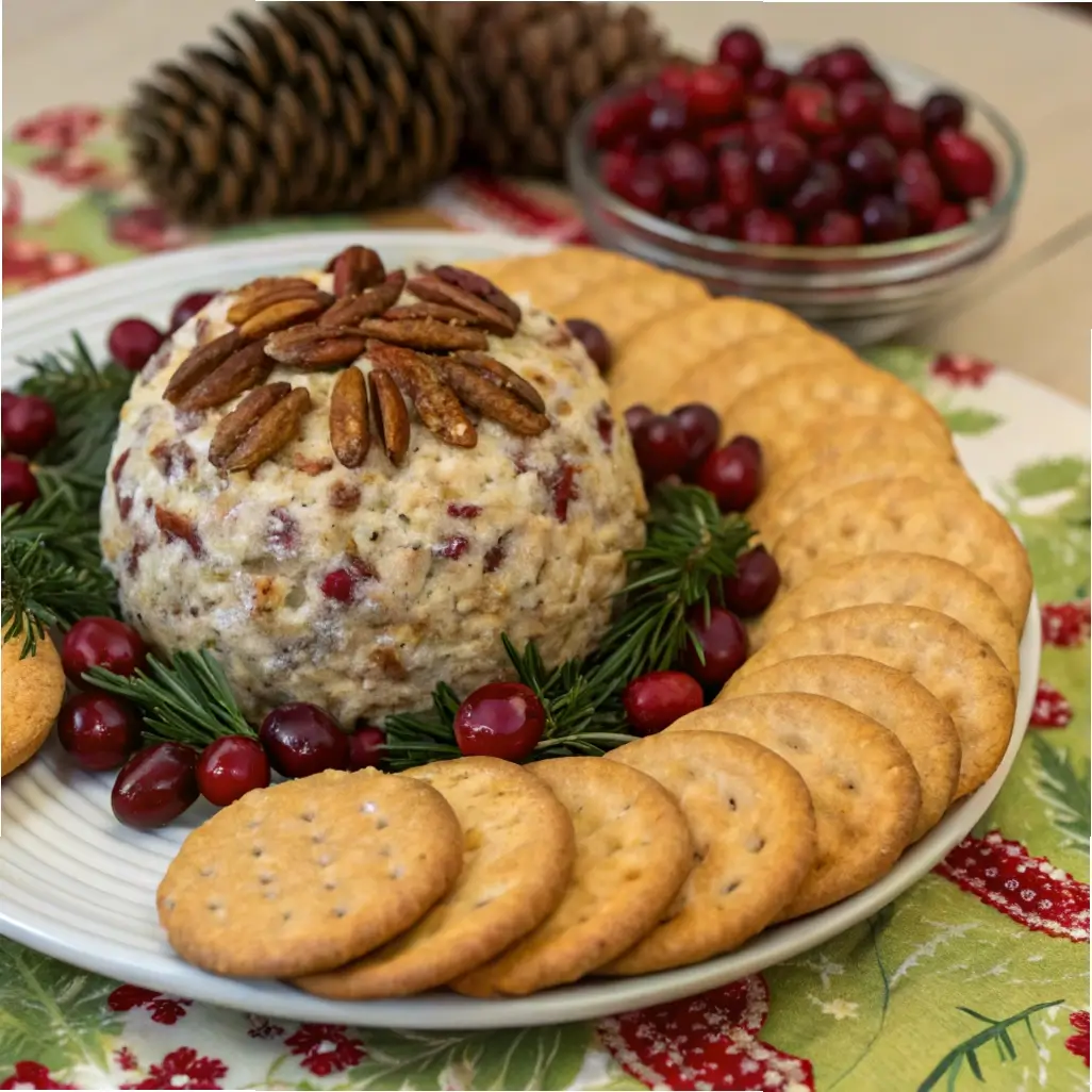 Easy Holiday Cranberry Pecan Cheese Ball