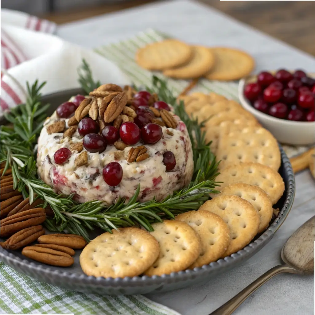 Festive Holiday Cranberry Pecan Cheese Ball