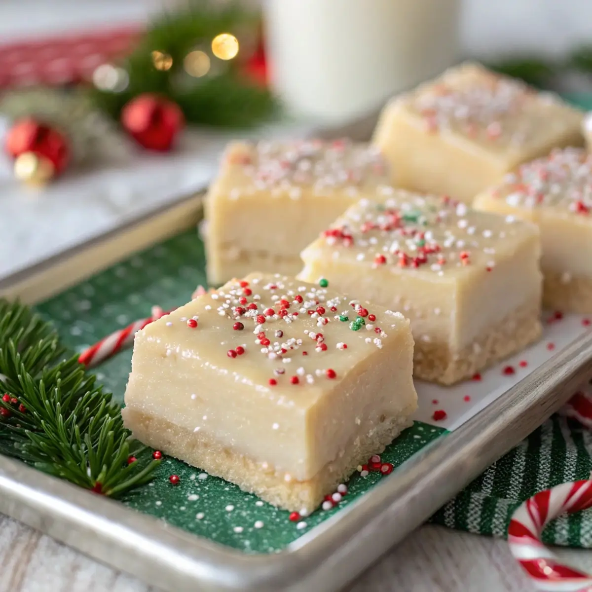 Sugar Cookie Fudge Topped with Edible Glitter