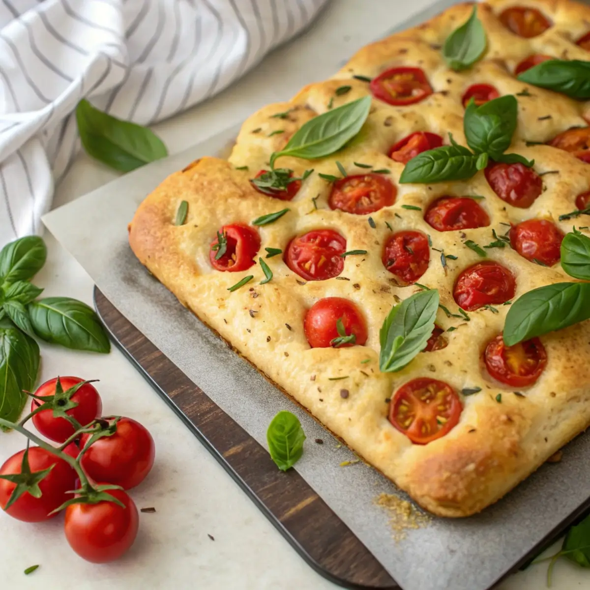 Sourdough Focaccia with Cherry Tomatoes