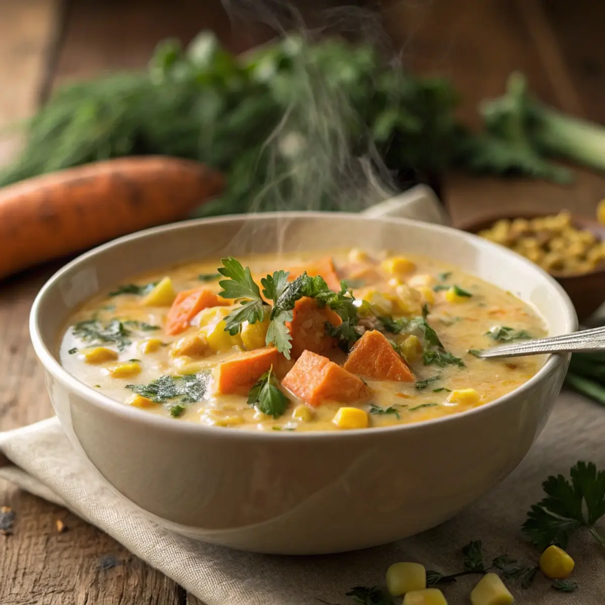Creamy Sweet Potato Corn Chowder