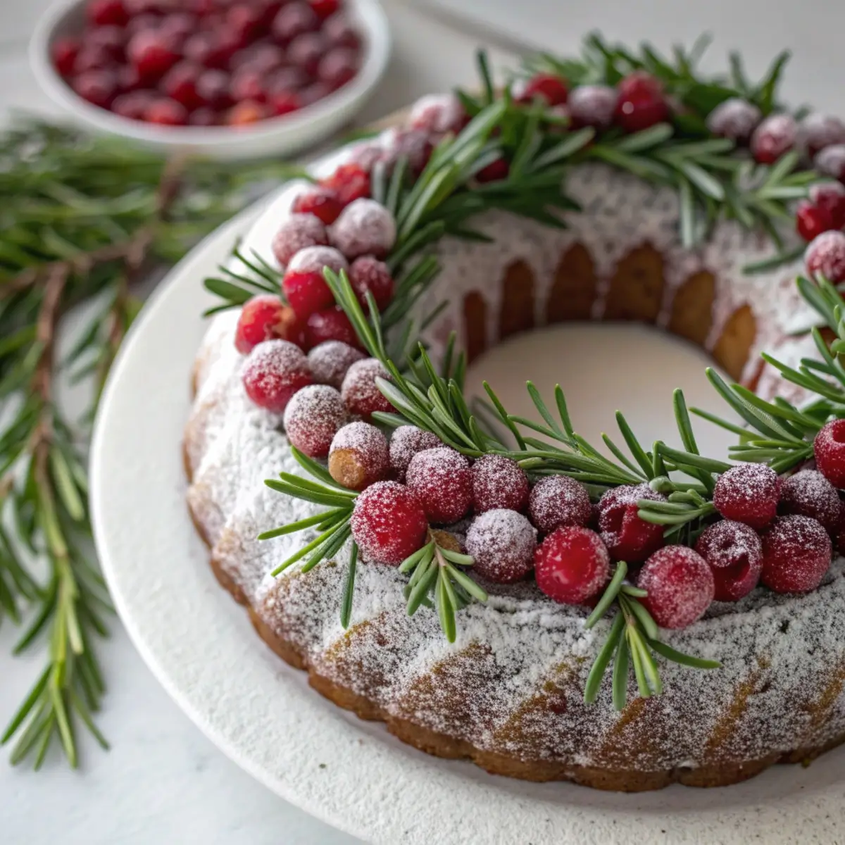 Sugared Cranberries for Wreath Cake