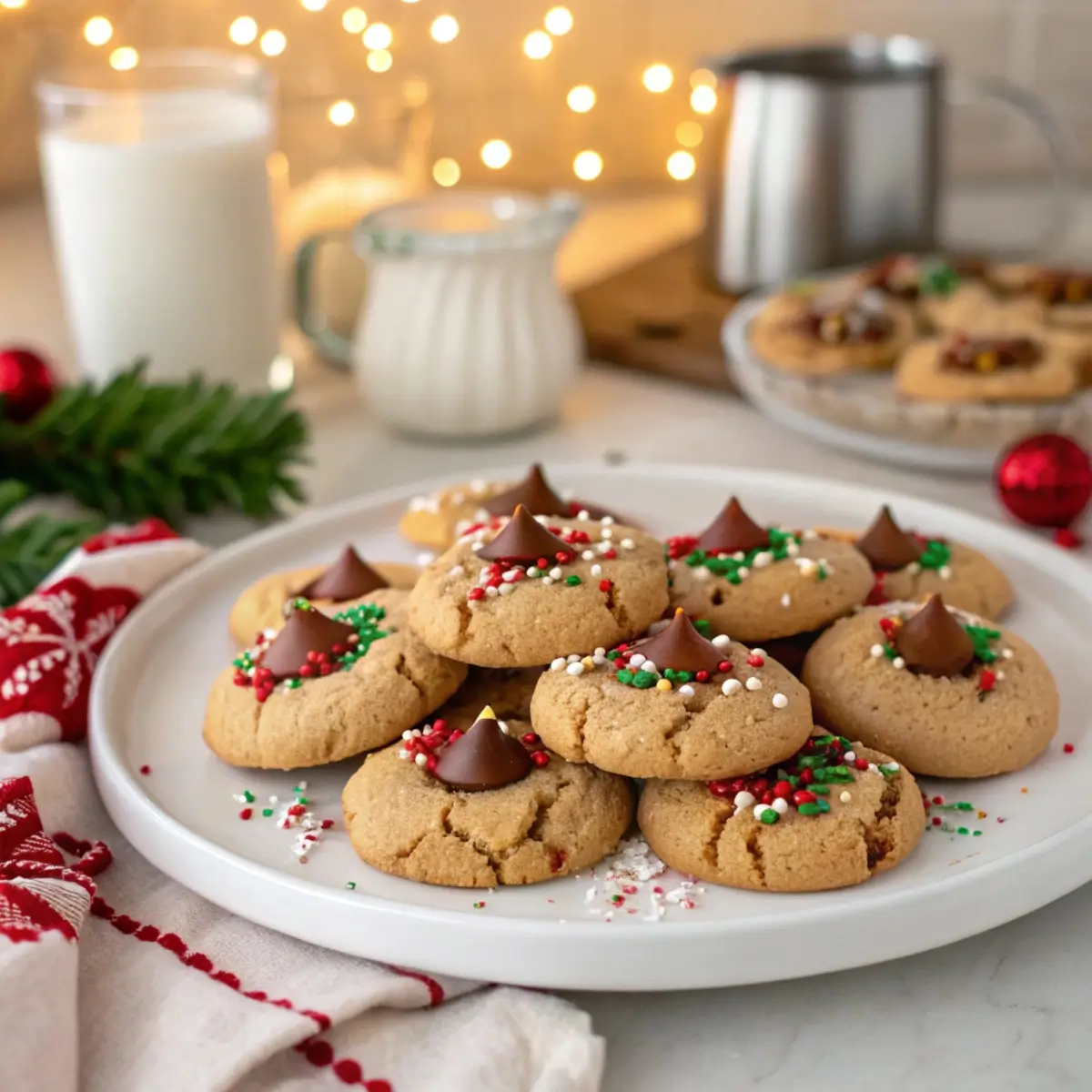 Holiday Peanut Butter Blossom Cookie Platter Ideas