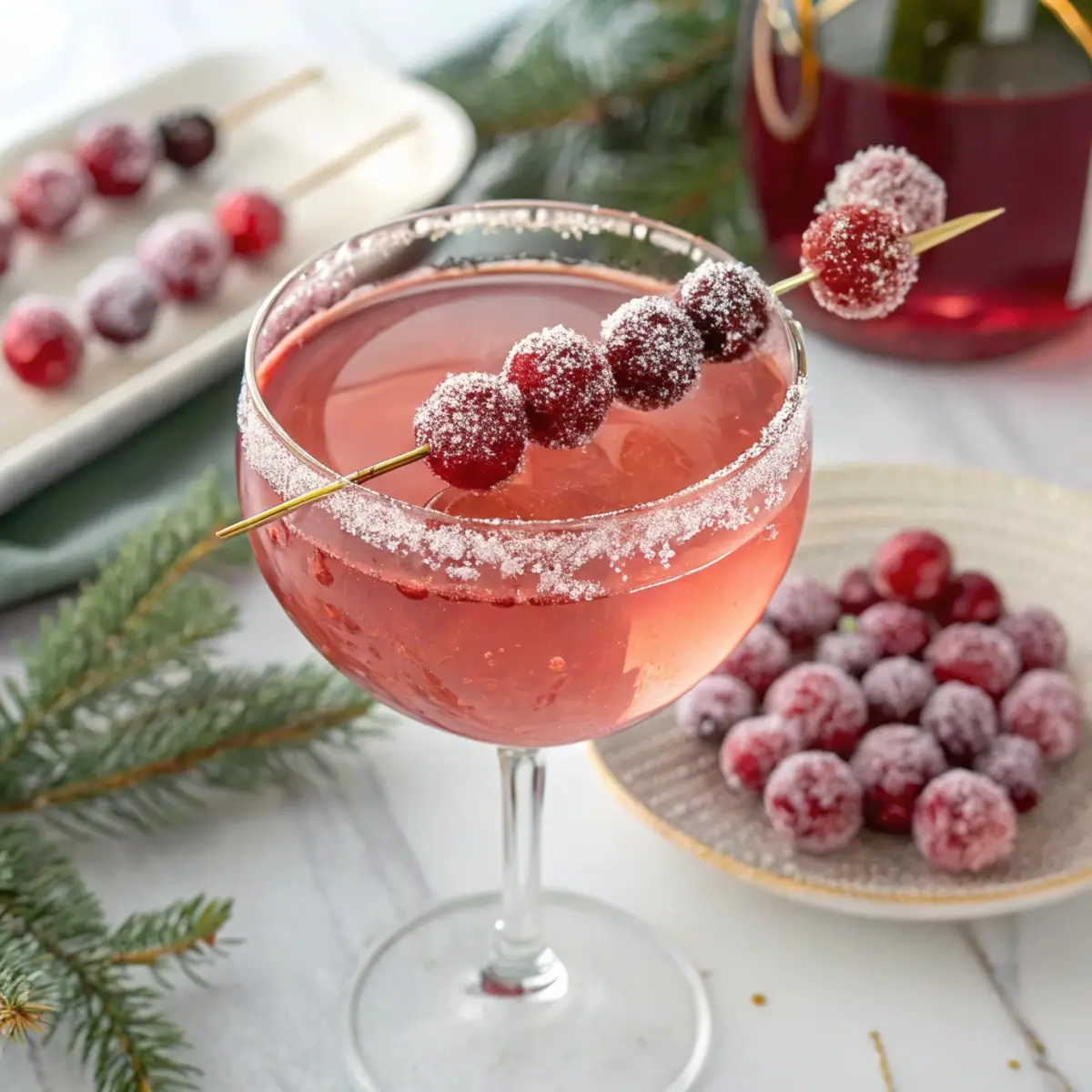 Sparkling Cranberry Mocktail Decoration