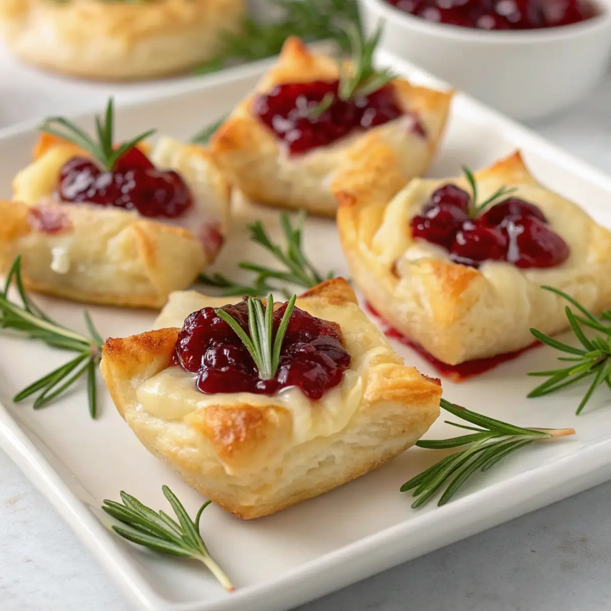 Cranberry Brie Bites Puff Pastry