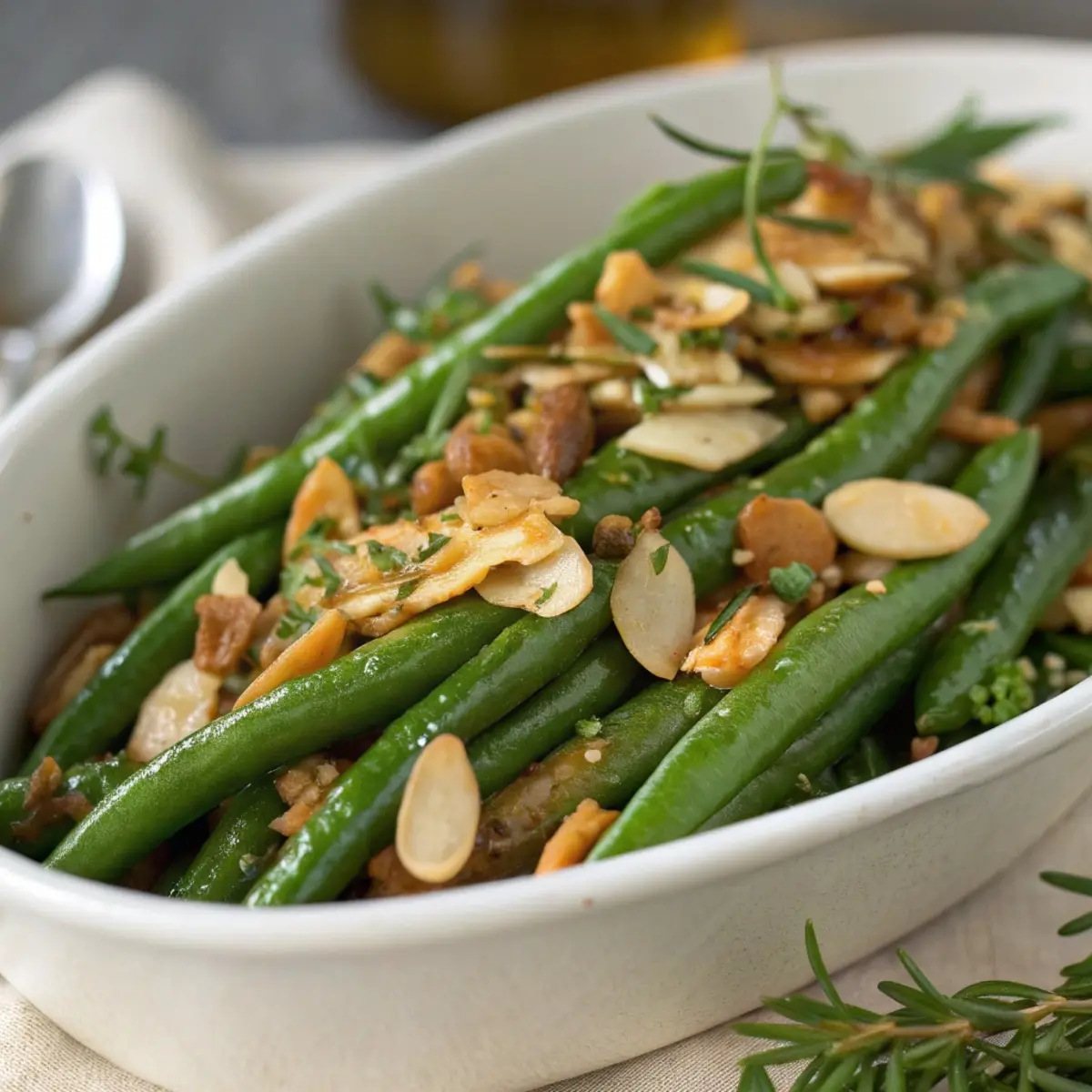 Brown Butter Green Beans with Toasted Almonds