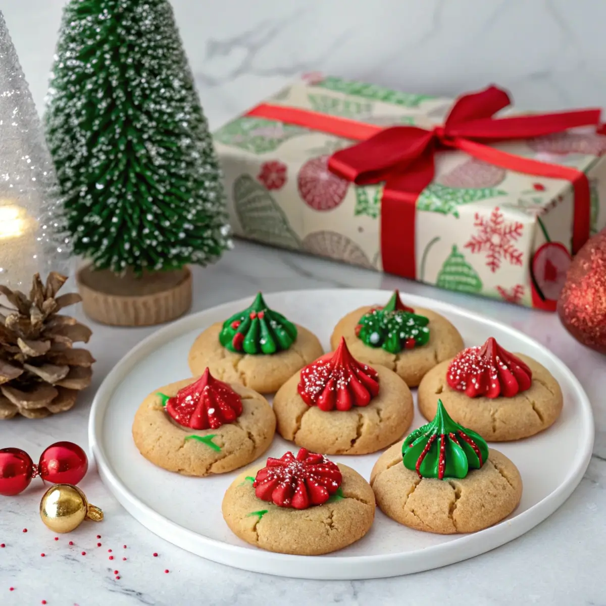 Christmas Peanut Butter Blossoms
