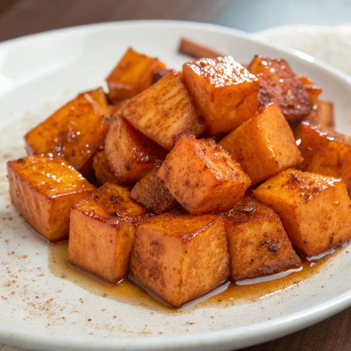 Maple Roasted Sweet Potatoes with Cinnamon