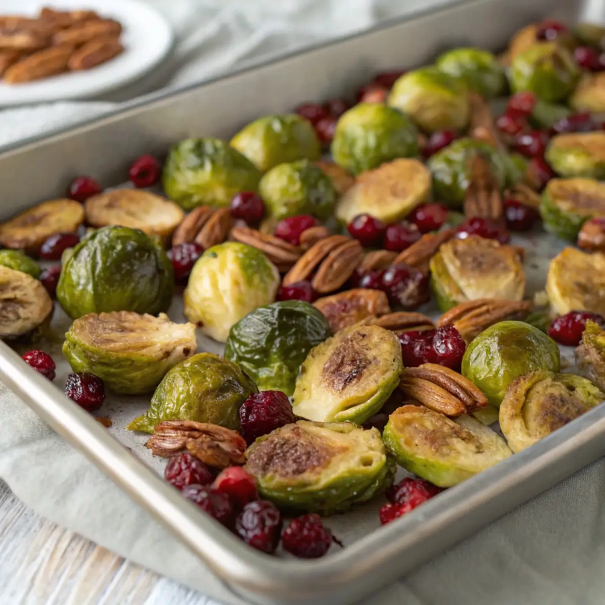 Cranberry Pecan Brussels Sprouts Sheet Pan